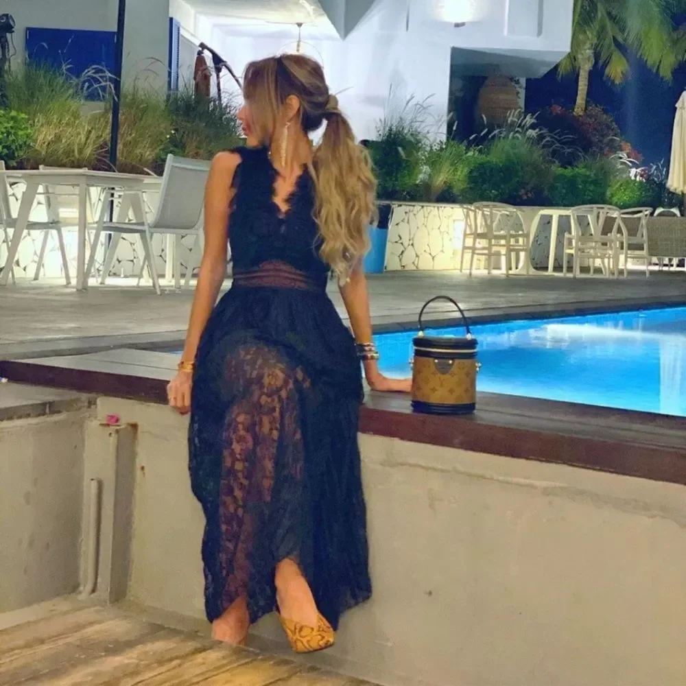 ZARA LONG LACE DRESS